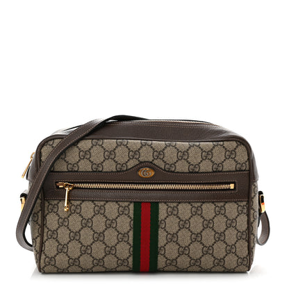 Gucci GG Supreme Monogram Web Small Ophidia Shoulder Bag Brown 1 of 12
