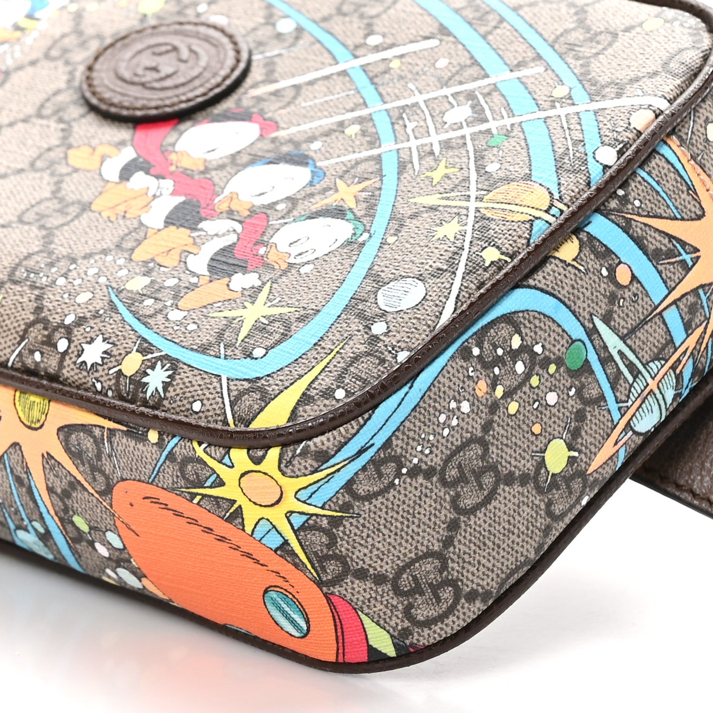 X DISNEY GG Supreme Monogram Donald Duck Small Interlocking G Belt Bag 80 32 Beige Multicolor New Acero