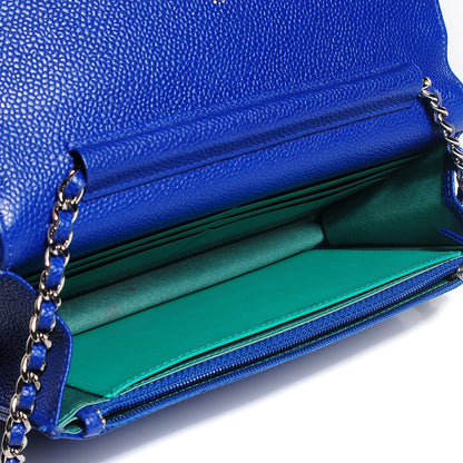 Chanel Caviar Wallet on Chain WOC Blue 7 of 8