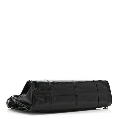 Prada Glossy Calfskin Triangle Large Bonnie Shoulder Bag Black 4 of 10