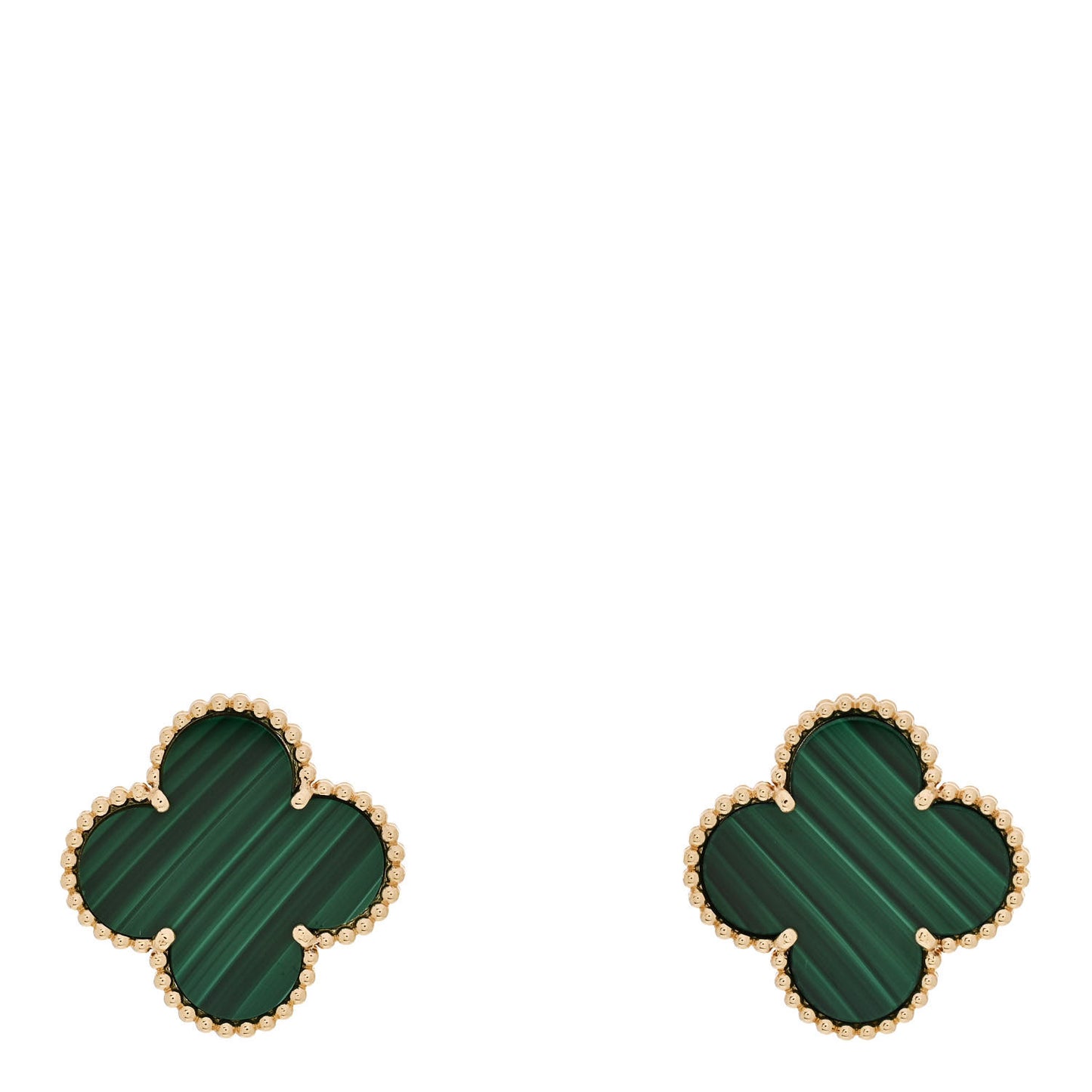 18K Yellow Gold Malachite Magic Alhambra Earrings
