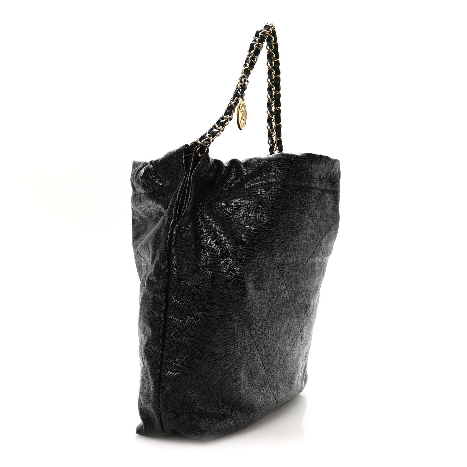 Chanel Shiny Caviar Quilted Monochrome Chanel 22 Black 4 of 11