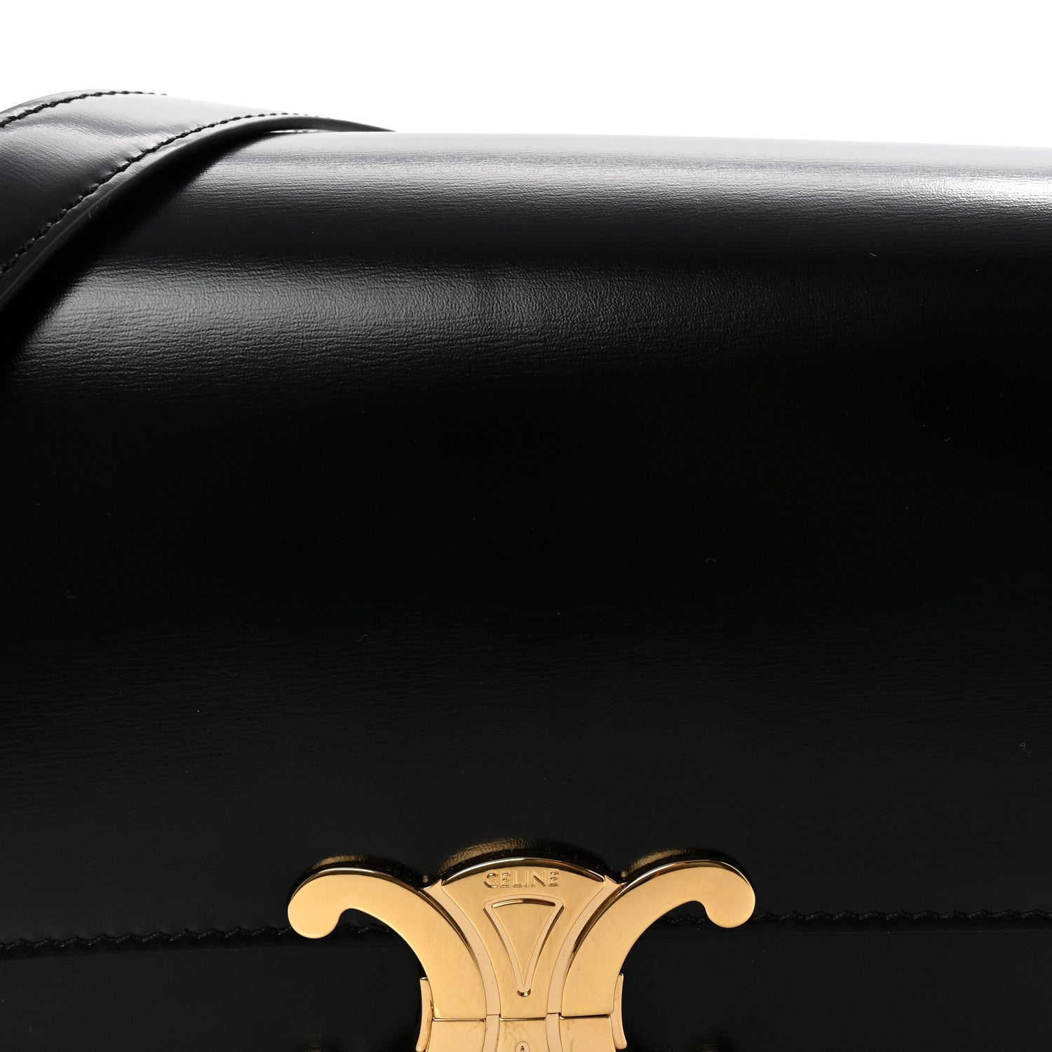 Celine Shiny Calfskin Medium Triomphe Black 8 of 10