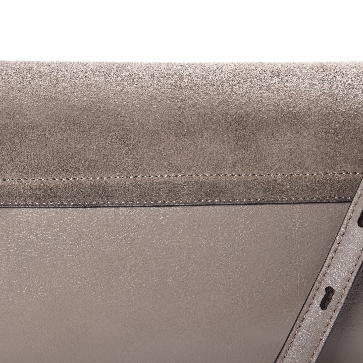 Suede Calfskin Small Faye Shoulder Bag Motty Grey