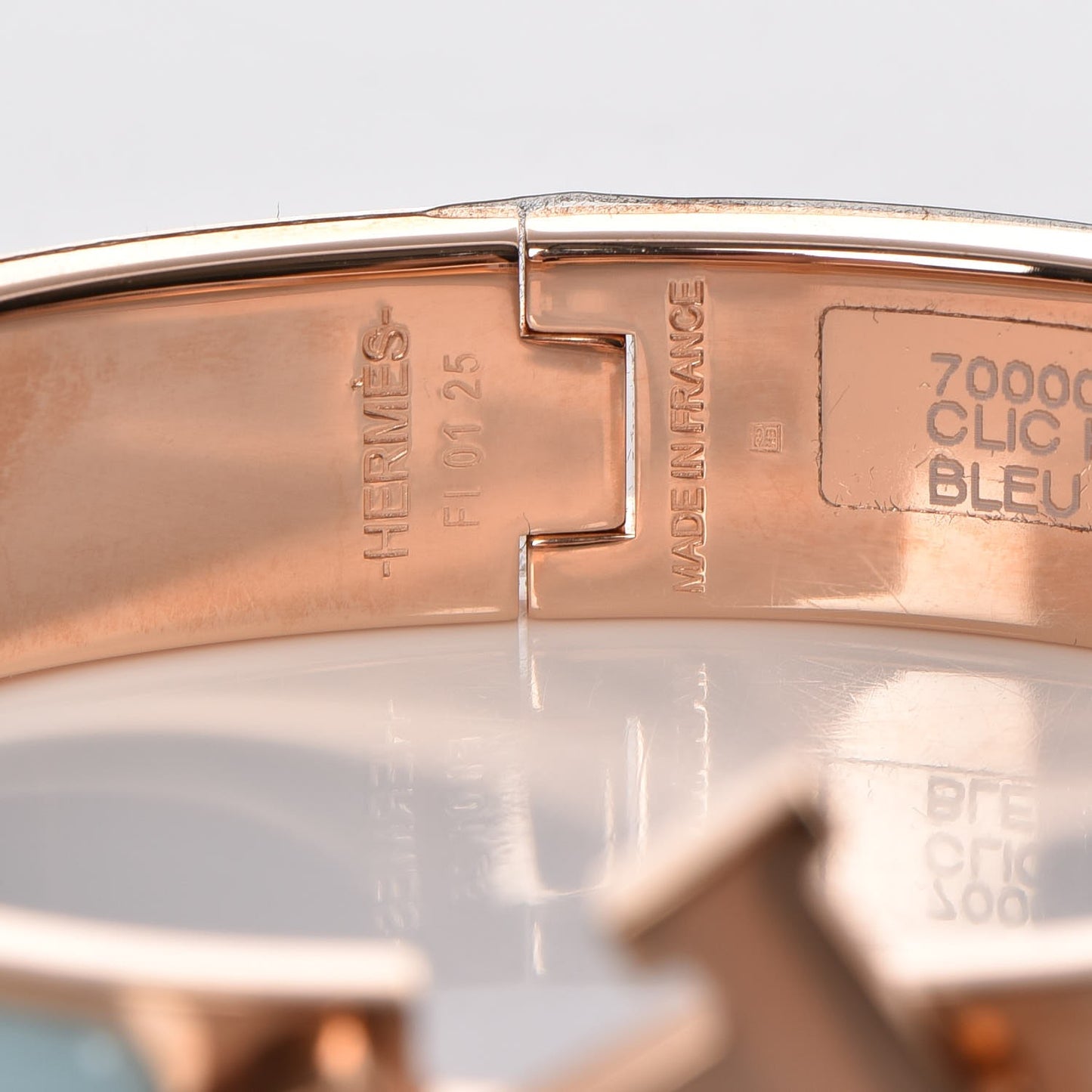 Enamel Narrow Clic Clac H Bracelet PM Bleu Glacier