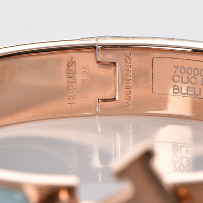 Hermes Enamel Narrow Clic Clac H Bracelet PM Bleu Glacier 5 of 6