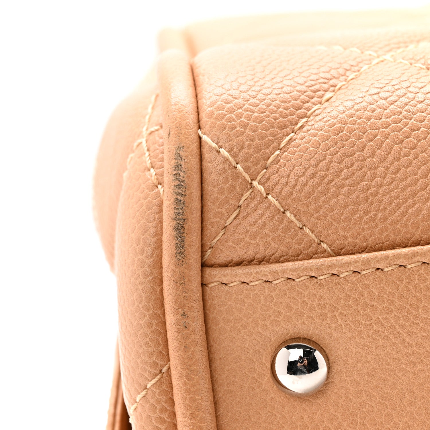 Chanel Caviar Quilted Timeless Bowler Beige 12 of 15