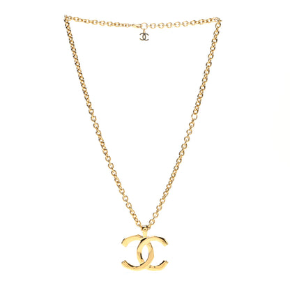 Chanel Metal Large CC Pendant Chain Necklace Gold 3 of 5