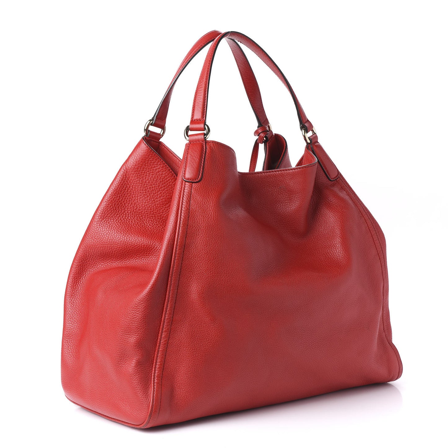 Pebbled Calfskin Large Soho Shoulder Bag Red