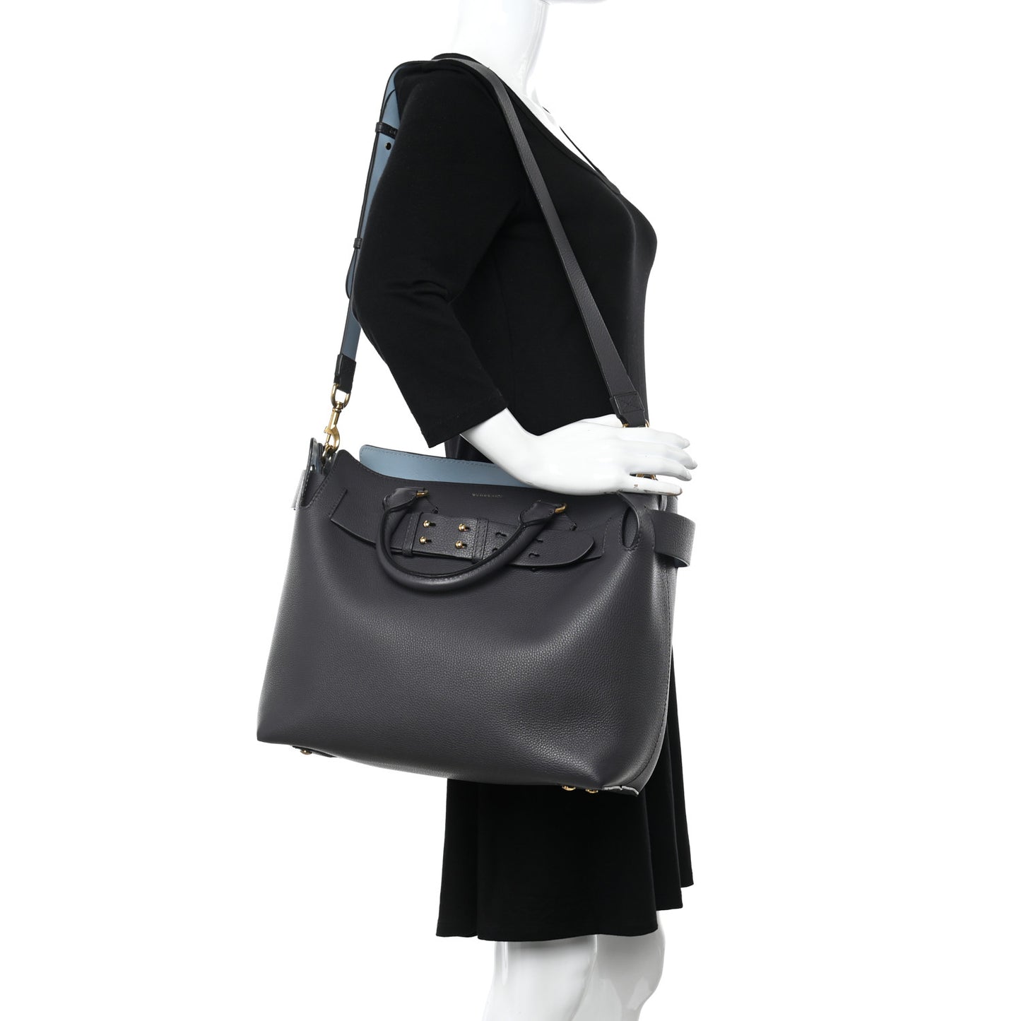 Soft Grain Calfskin Medium Belt Bag Marais Charcoal Grey