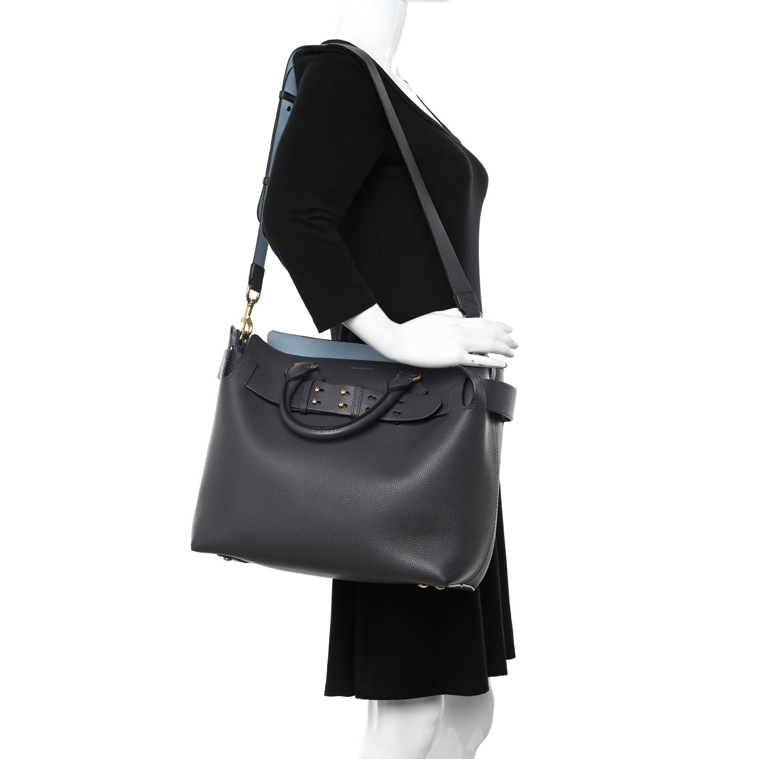 Burberry Soft Grain Calfskin Medium Belt Bag Marais Charcoal Grey 2 of 9