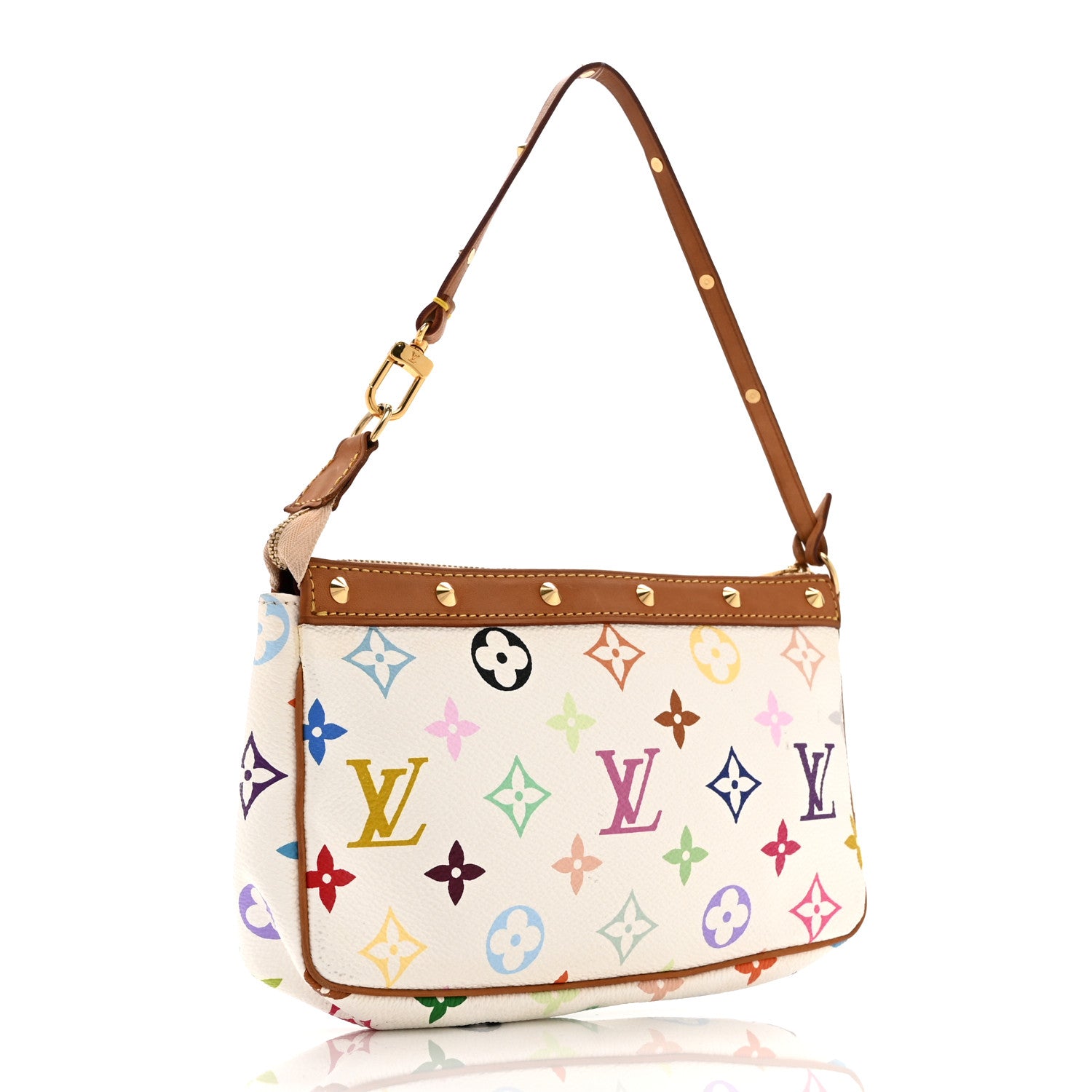 Louis Vuitton Monogram Multicolor Pochette Accessories White 3 of 11