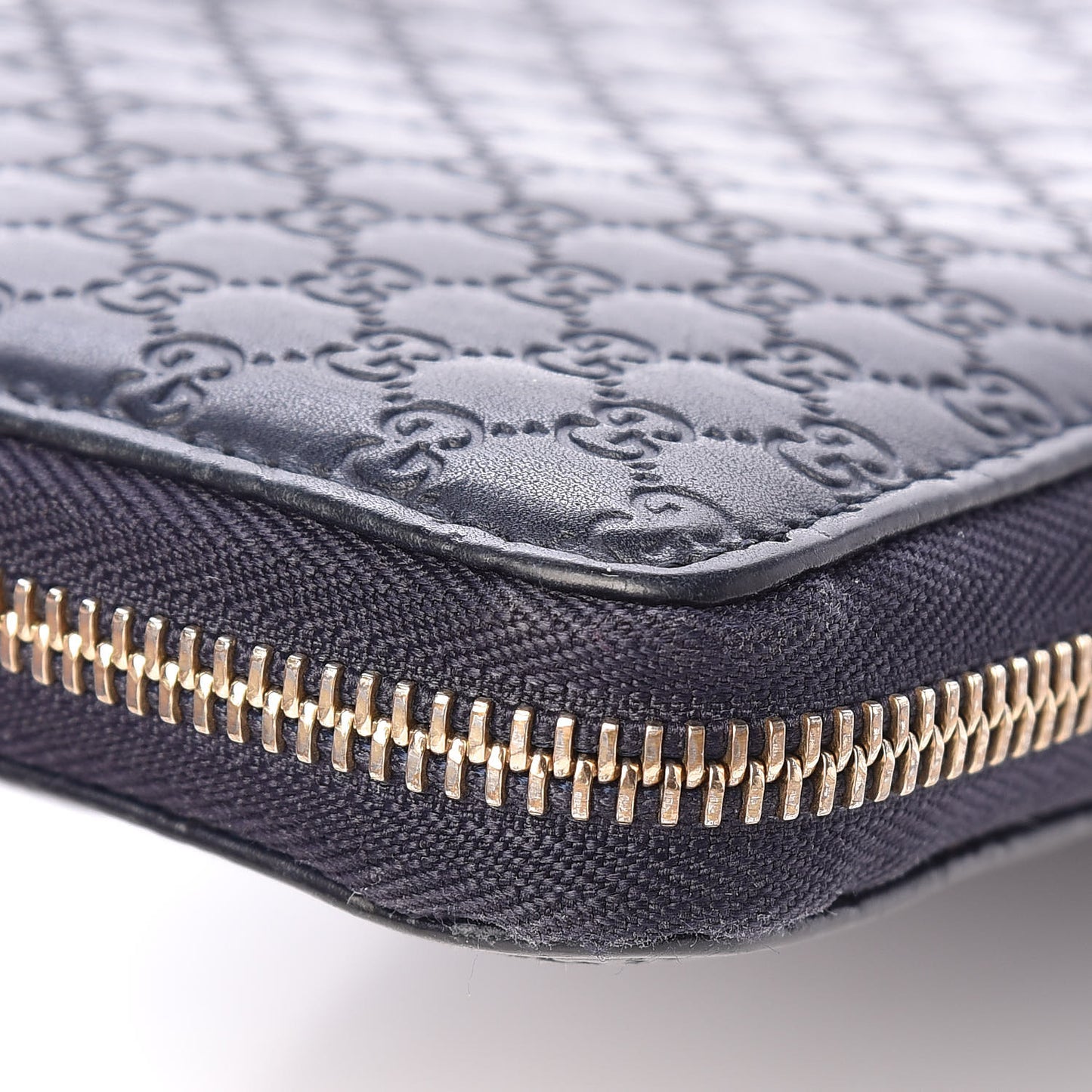 Microguccissima Large Zip Around Organizer Wallet Blue