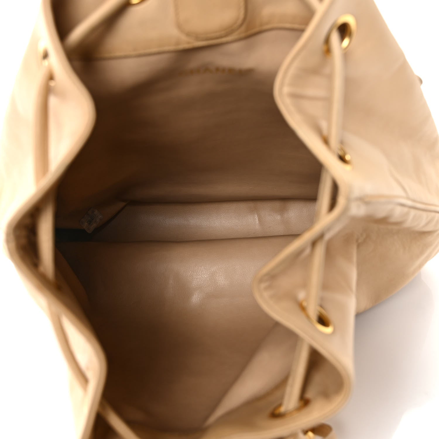 Chanel Lambskin Timeless CC Drawstring Backpack Beige 5 of 11