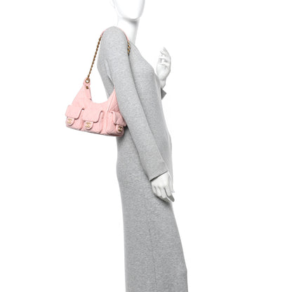 Chanel Shiny Lambskin Quilted Trendy Pockets Hobo Light Pink 2 of 10