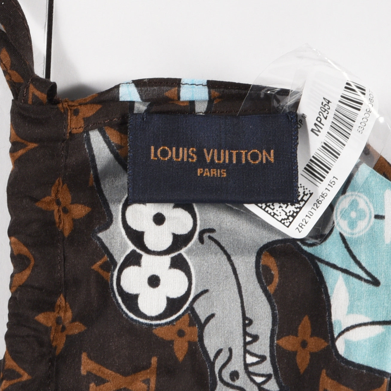 Louis Vuitton Cotton Silk Monogram LV Friends Face Mask Bandana Set Brown 8 of 11