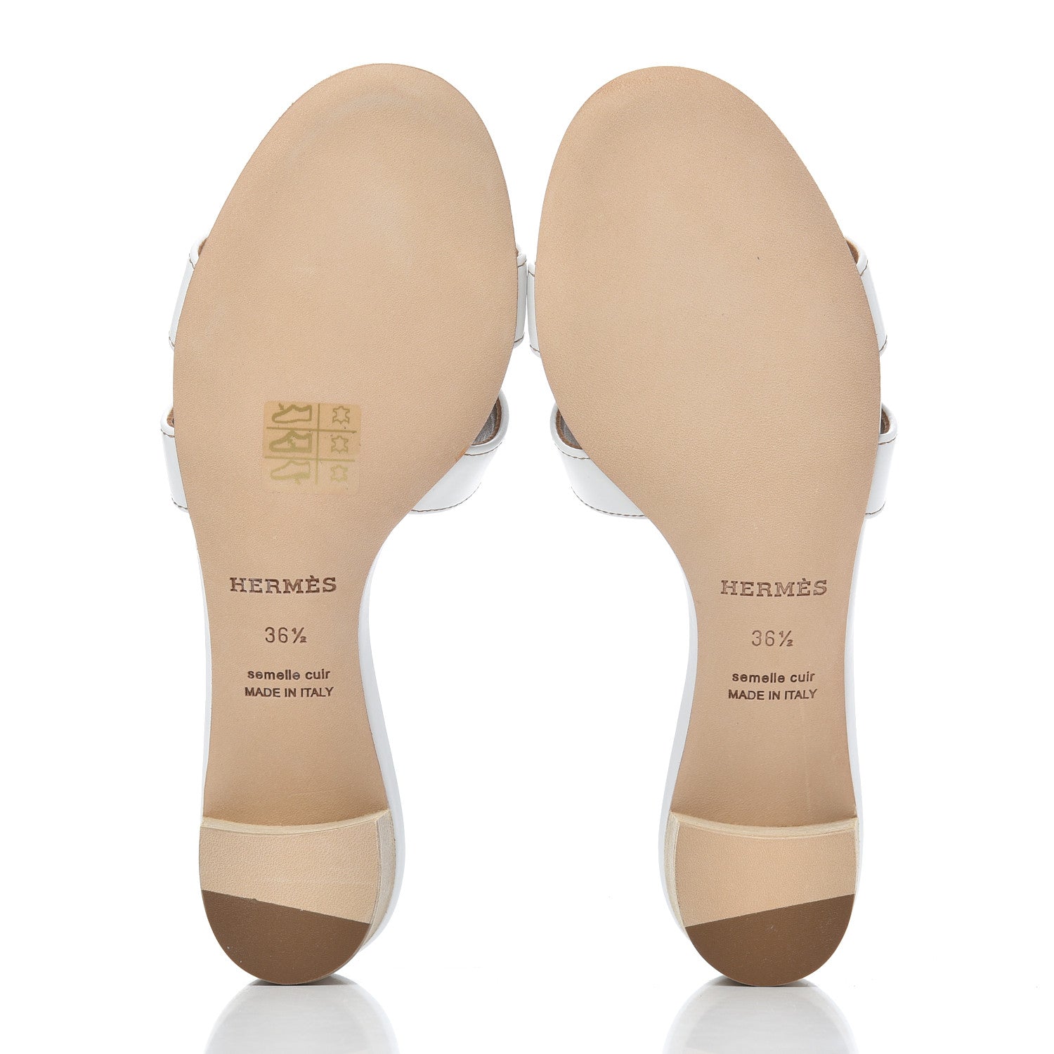 Hermes Calfskin Oasis Sandals 36.5 White 5 of 12