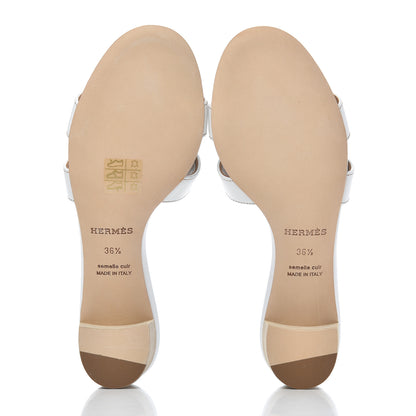 Hermes Calfskin Oasis Sandals 36.5 White 5 of 12