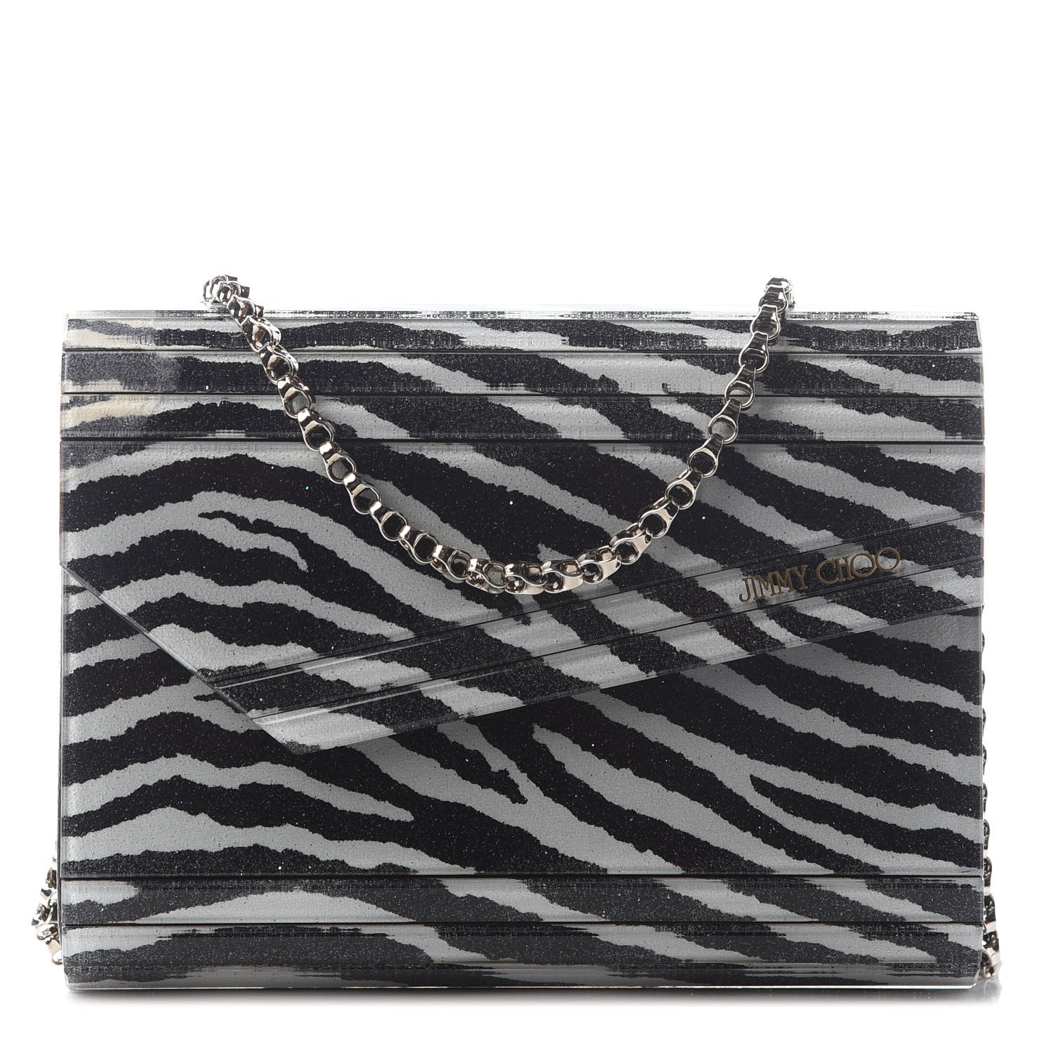 Jimmy Choo Acrylic Zebra Candy Clutch 1 of 7