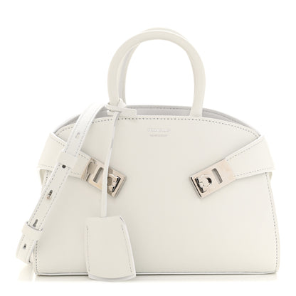 Salvatore Ferragamo Natural Grain Calfskin Mini Hug Bag Optic White 1 of 13