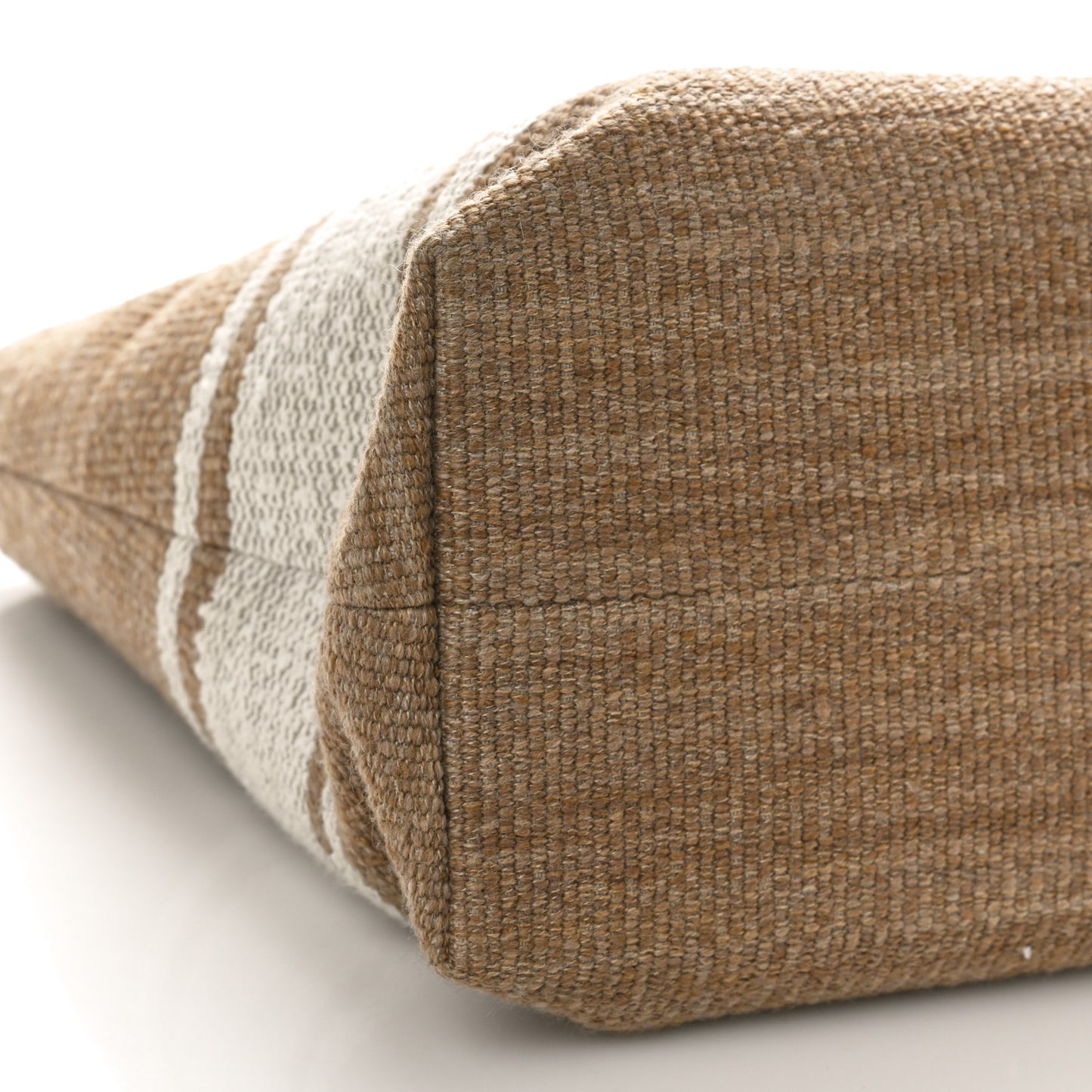 Textile Calfskin Horizontal Cabas Beige Tan