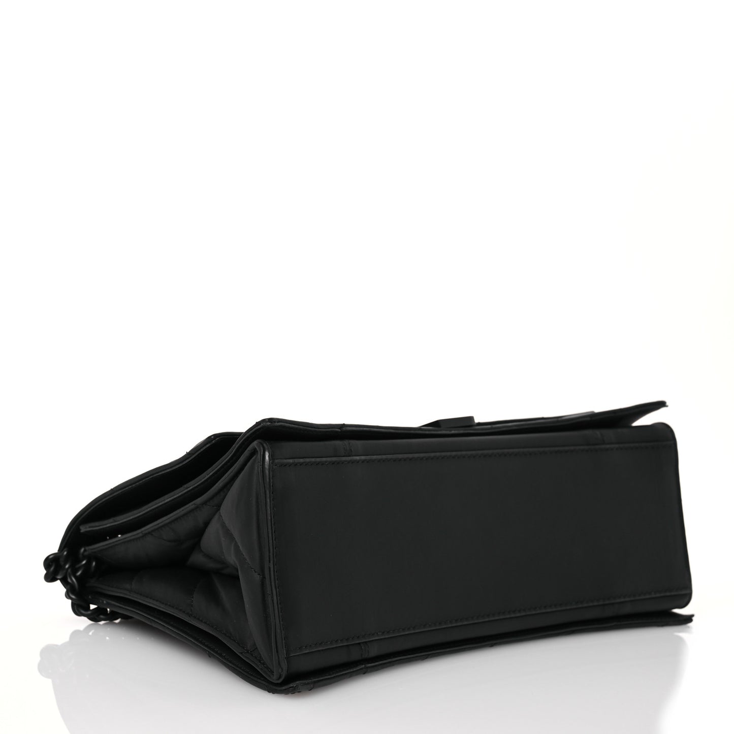 Satin Calfskin Quilted Matte Black Hardware Medium Crush Chain Bag Black