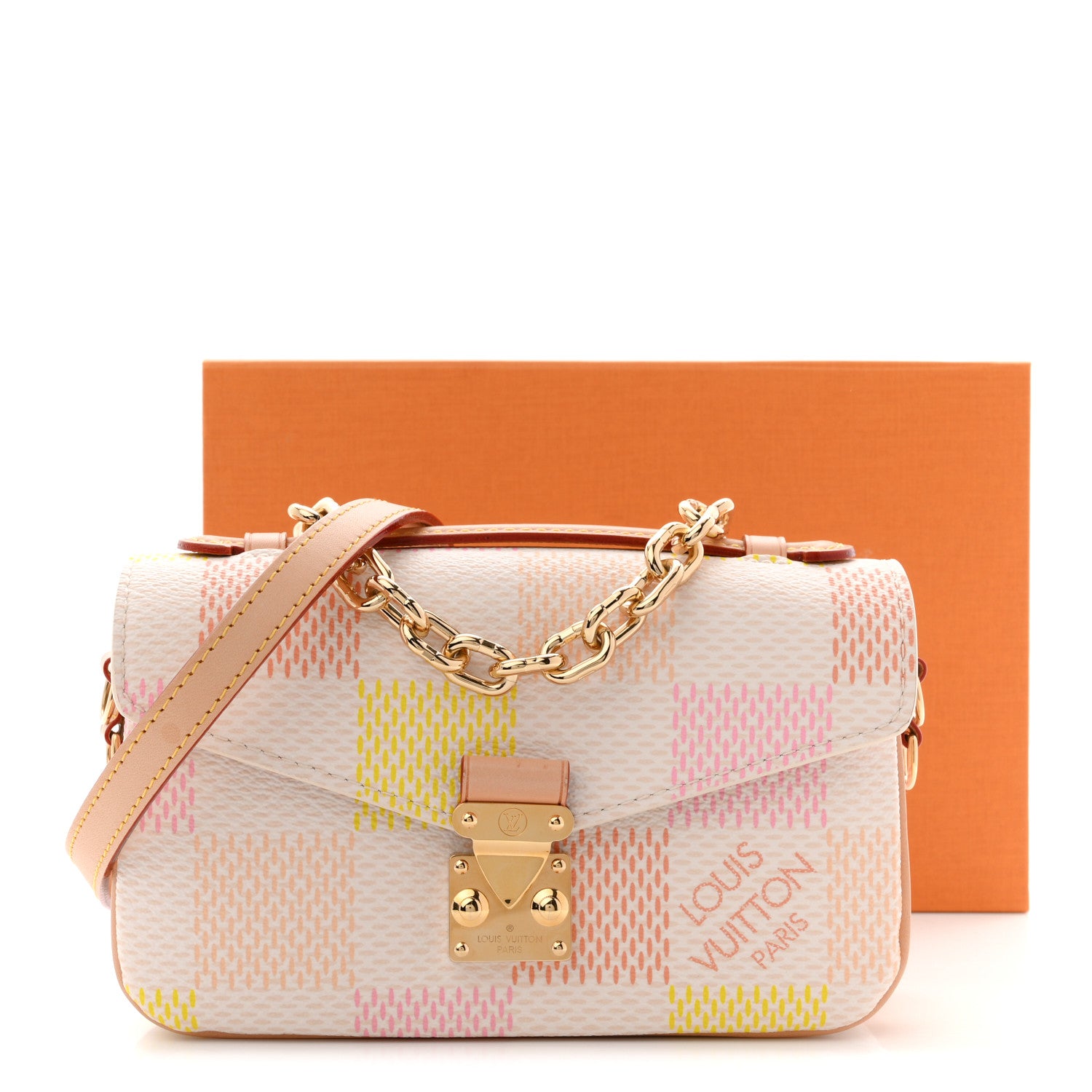 Louis Vuitton Damier Giant Pochette Metis East West Peach 10 of 10