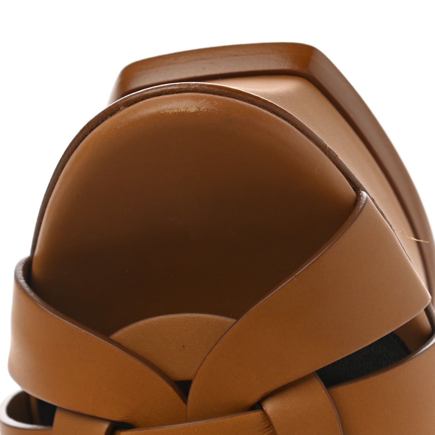 Saint Laurent Calfskin Tribute 105 Platform Sandals 37 Cognac 9 of 9