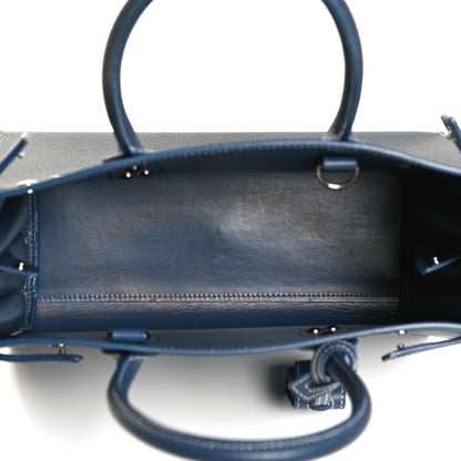 Saint Laurent Grained Calfskin Topstitch Baby Sac De Jour Denim 5 of 11