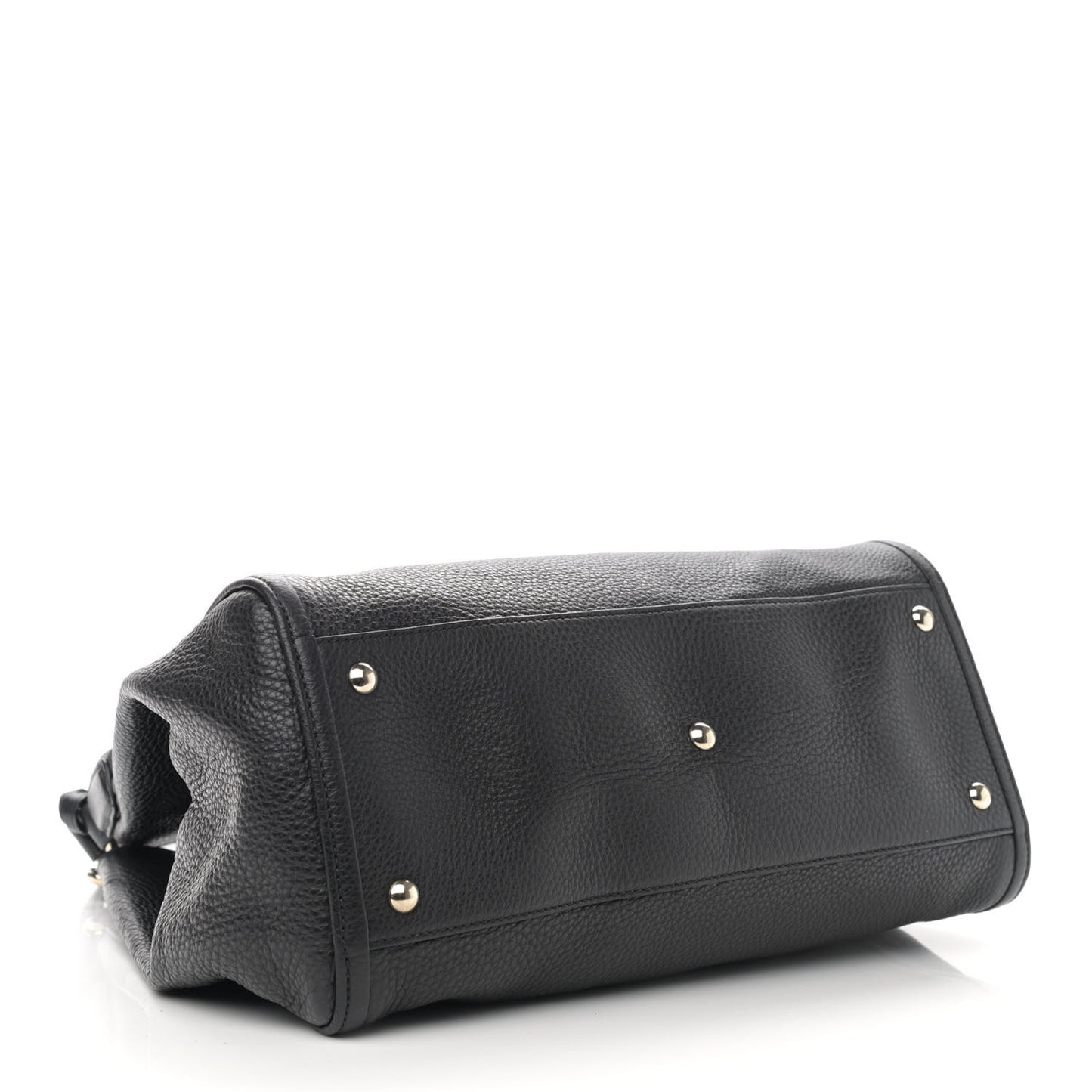 Pebbled Calfskin Medium Soho Shoulder Bag Black