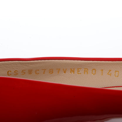 Valentino Garavani Patent Bow Peep Toe Platform High Heel Pumps 40 Red 7 of 7