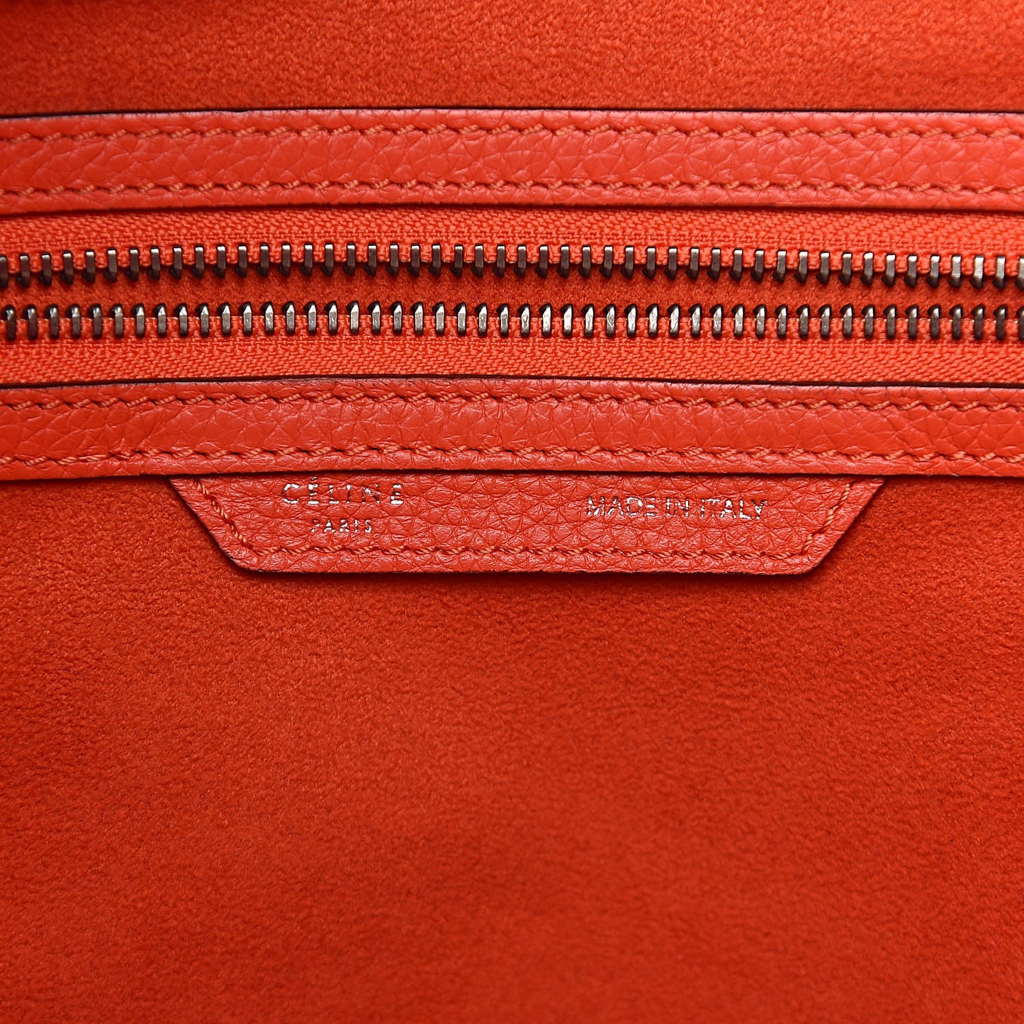 Drummed Calfskin Mini Luggage Vermillion
