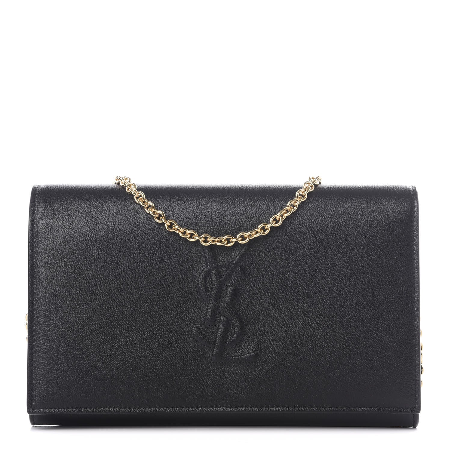Saint Laurent Calfskin Monogram Belle de Jour Chain Clutch Black 1 of 10