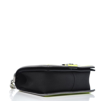 Chanel Canvas Quilted Medium Fluo Boy Flap Black Grey Yellow 4 of 8