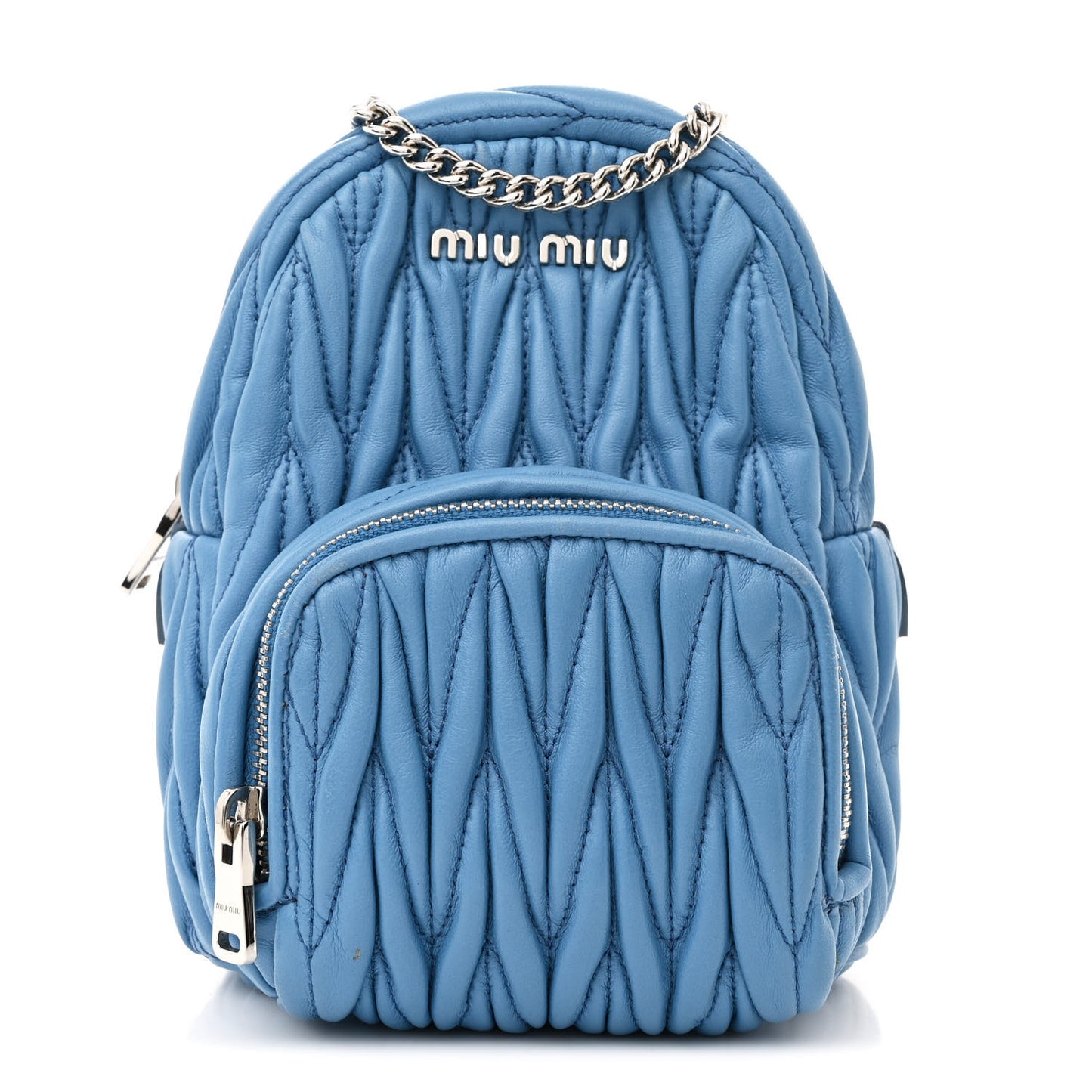Nappa Matelasse Mini Backpack Blue