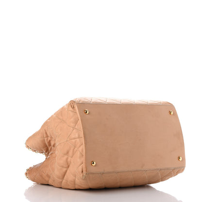 Chanel Calfskin Quilted Small Chain Me Tote Light Beige 4 of 15