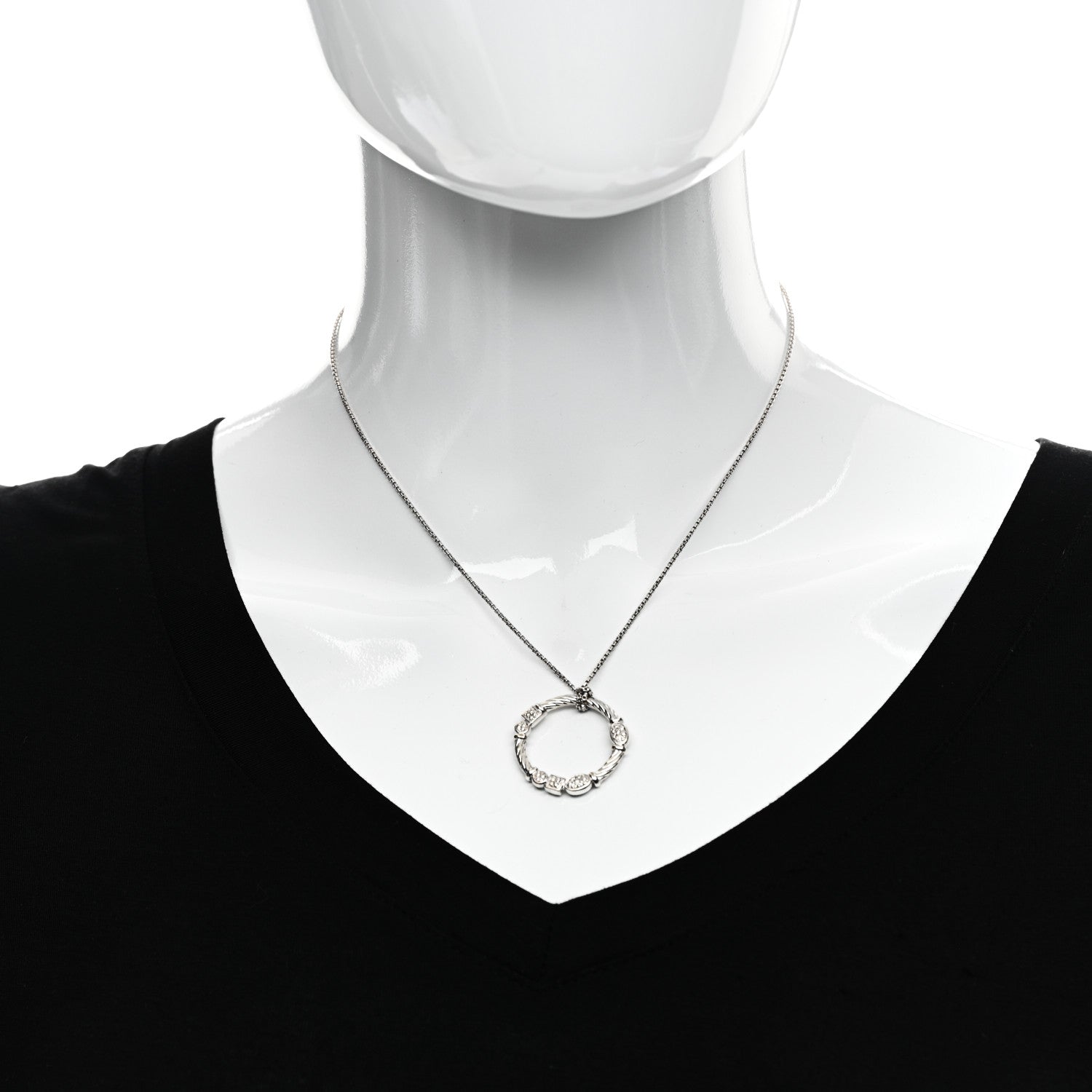 David Yurman DAVID YURMAN Sterling Silver Diamond Confetti Pendant Necklace 2 of 5