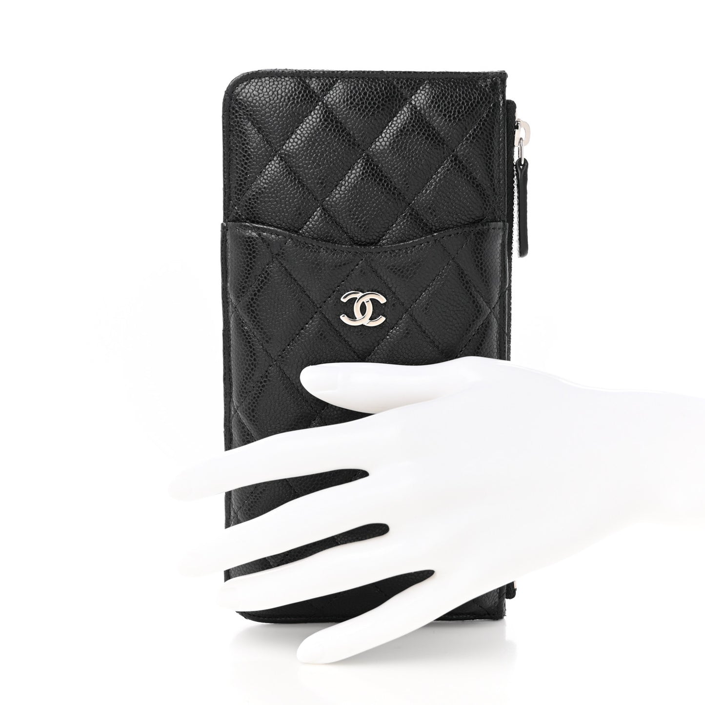 Caviar Quilted Classic iPhone Pouch Black