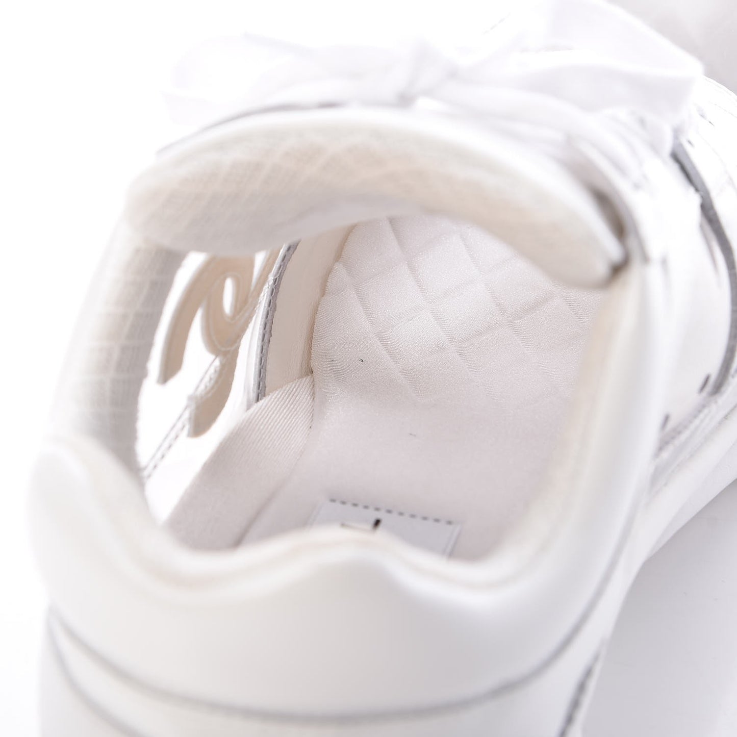 Calfskin Patent Transparent Womens Sneakers 40 White
