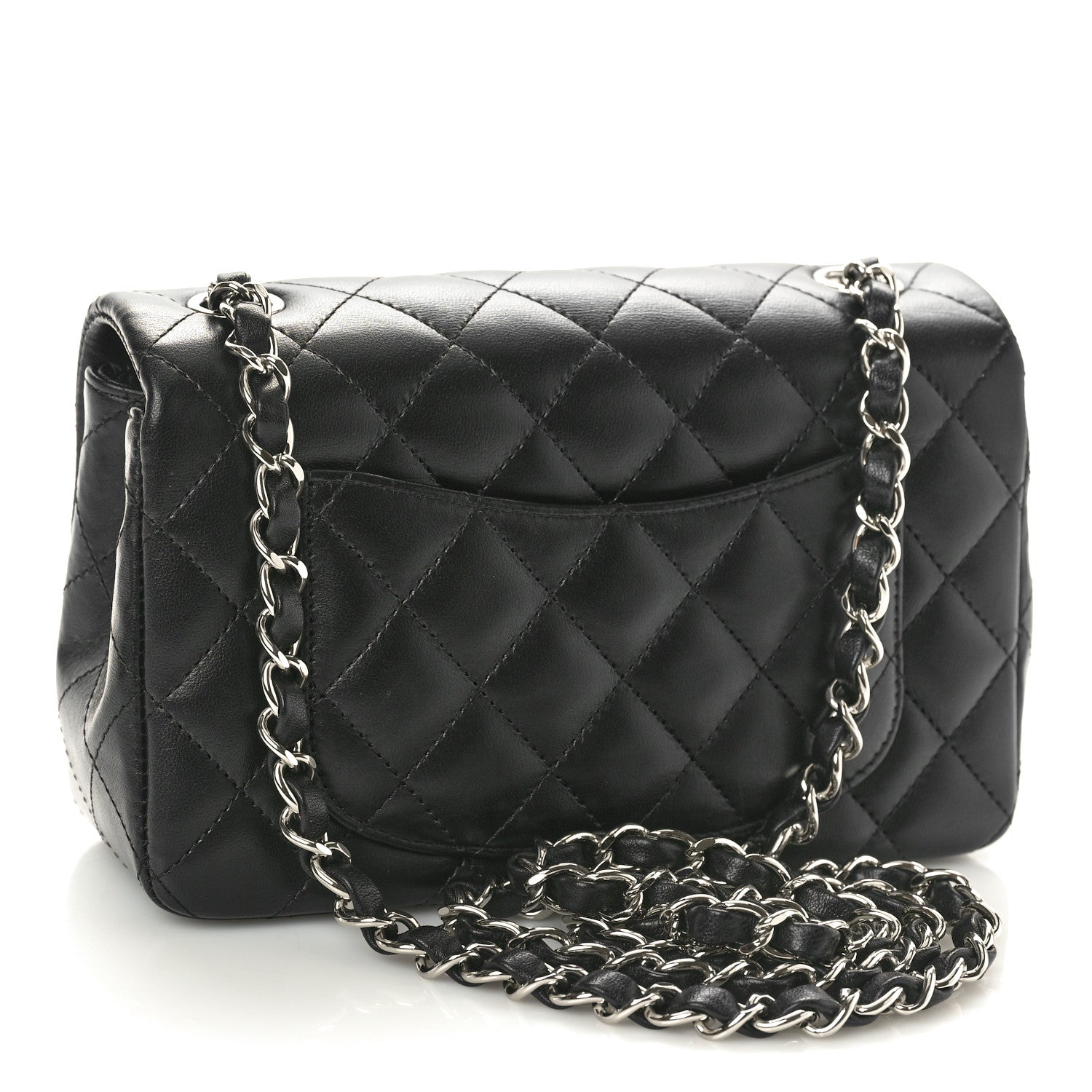 Chanel Lambskin Quilted Mini Rectangular Flap Black 3 of 10