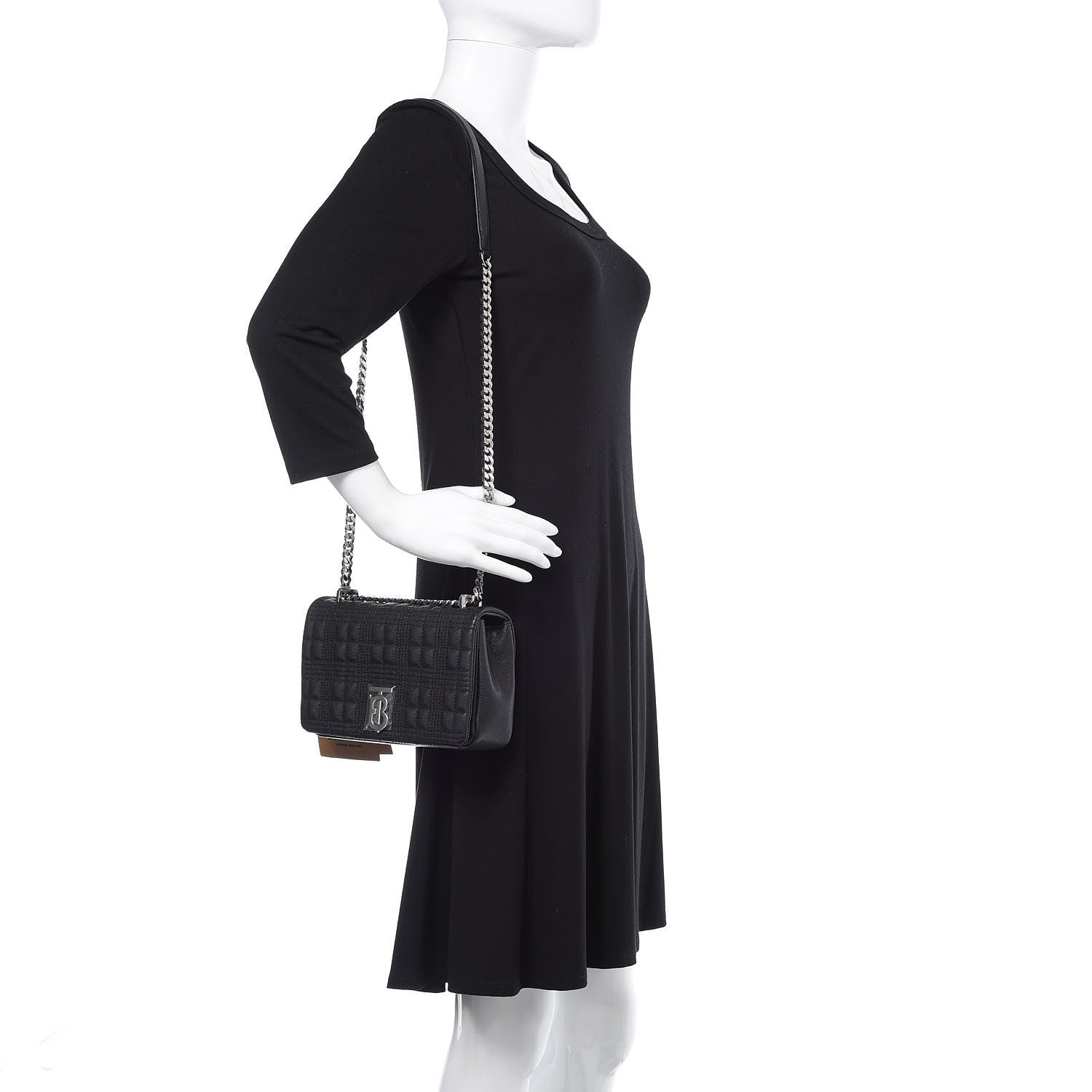 Burberry Grainy Calfskin Quilted Lola Bag Black 2 of 12