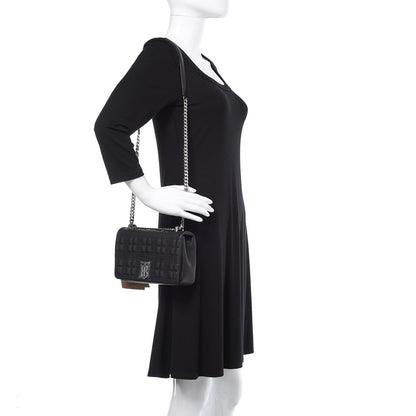 Burberry Grainy Calfskin Quilted Lola Bag Black 2 of 12