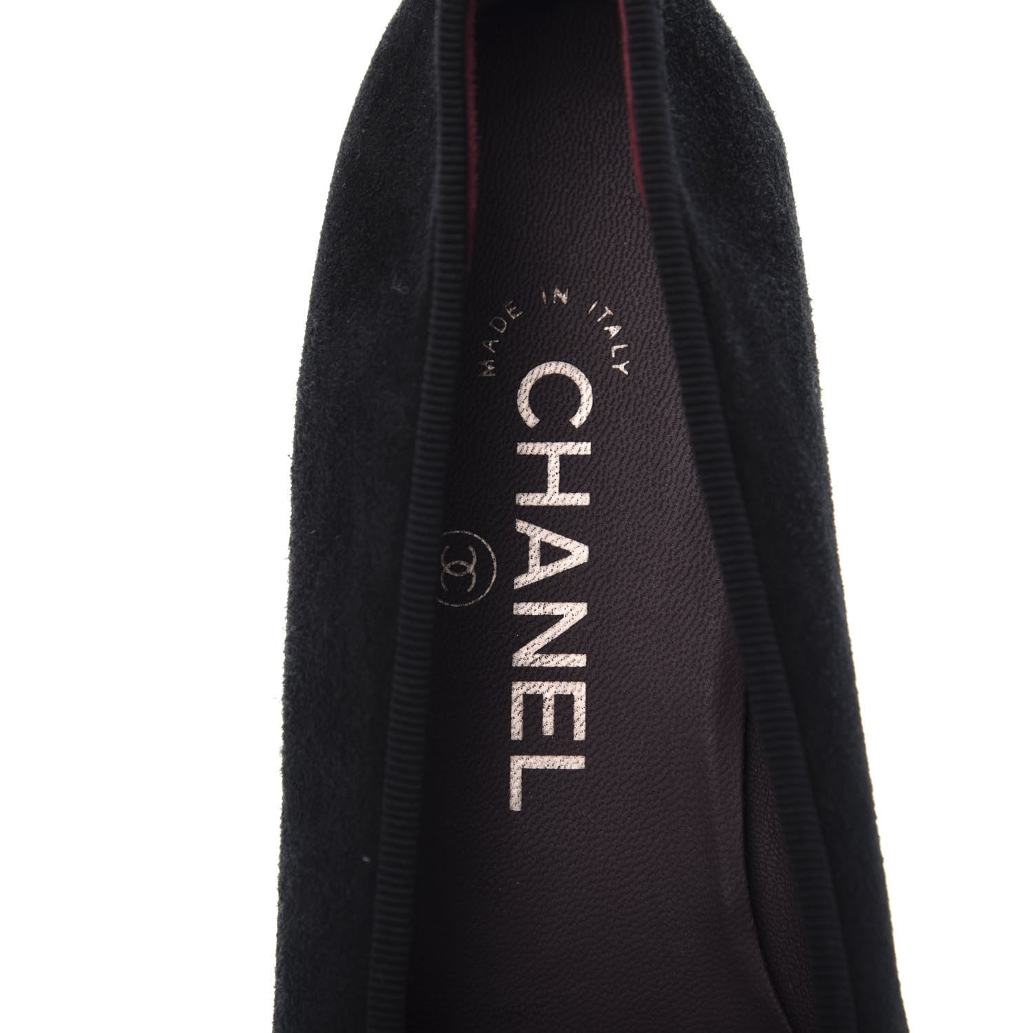 Chanel Suede Patent Cap Toe CC Ballerina Flats 36.5 Black 6 of 7
