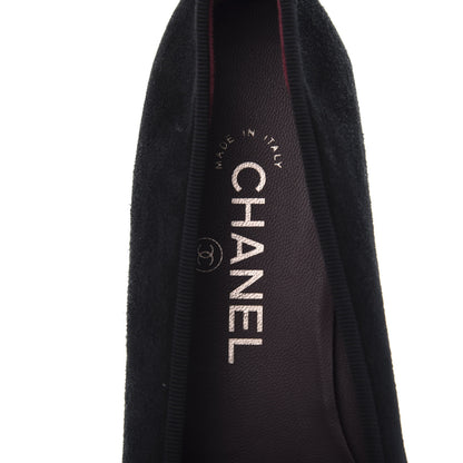 Chanel Suede Patent Cap Toe CC Ballerina Flats 36.5 Black 6 of 7