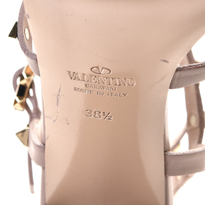 Valentino Garavani Calfskin Rockstud 60mm City Sandals 38.5 Poudre 8 of 9