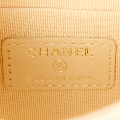 Chanel Lambskin Quilted Pearl Top Handle Flap With Chain Beige 6 of 11