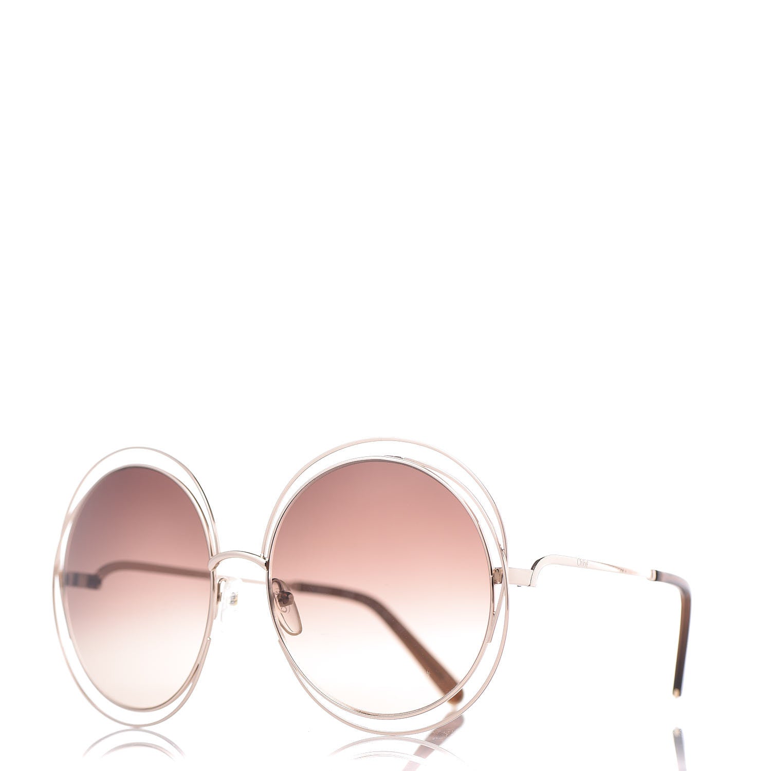 Chloe Oversized Round Carlina Oversized Round Sunglasses CE114ST Gold 1 of 7