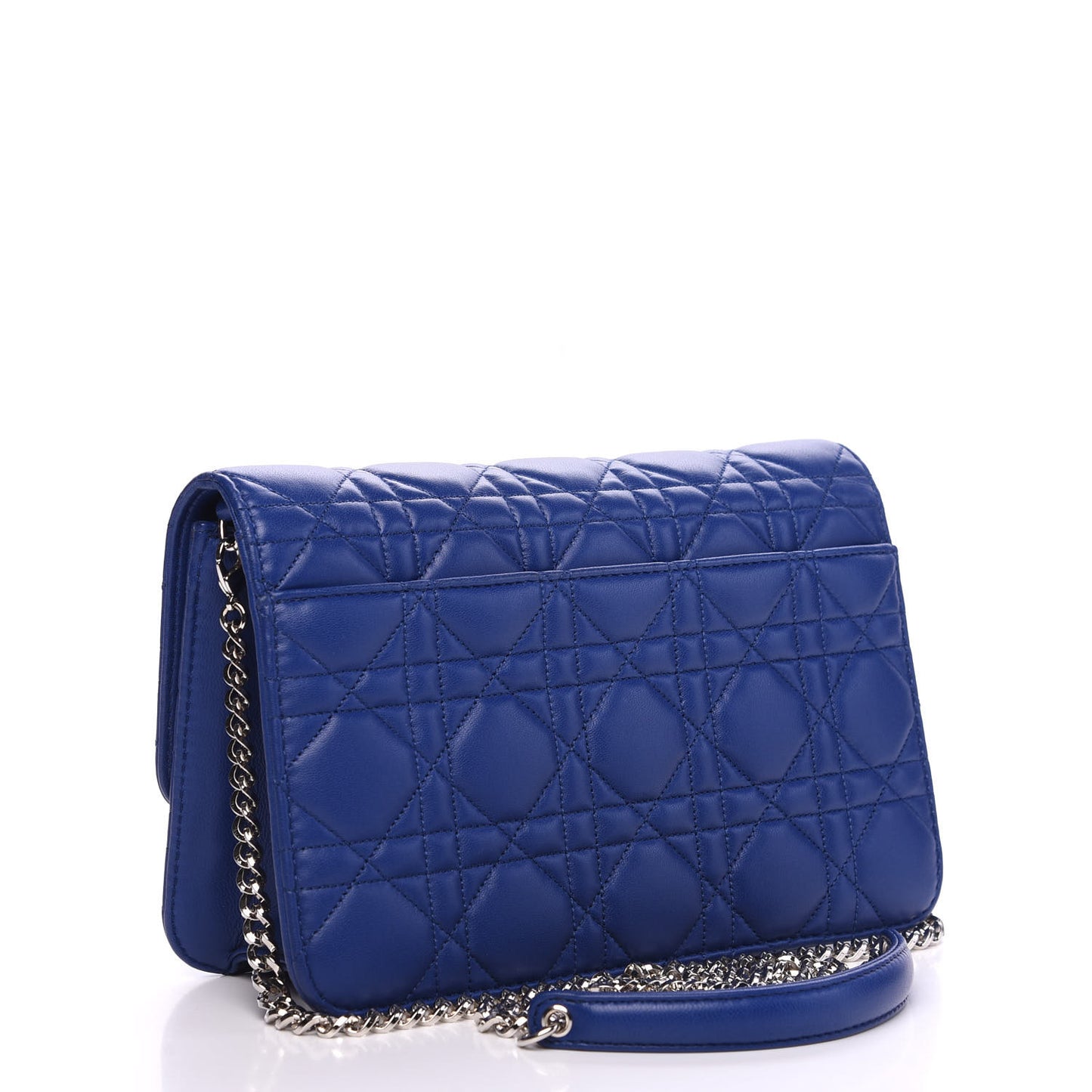 Lambskin Cannage Miss Dior Promenade Pouch Blue