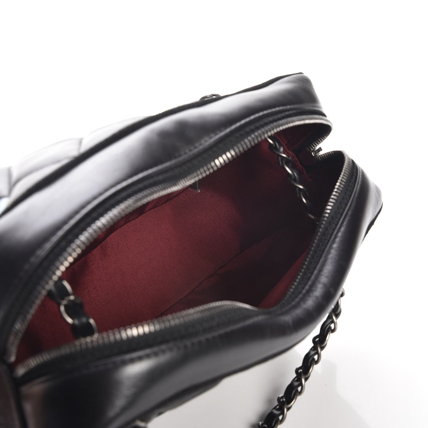 Calfskin Quilted Small Ballerine Camera Case Black
