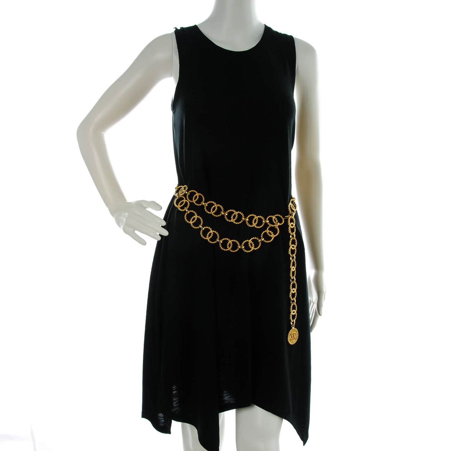 Chain CC Medallion Belt Gold